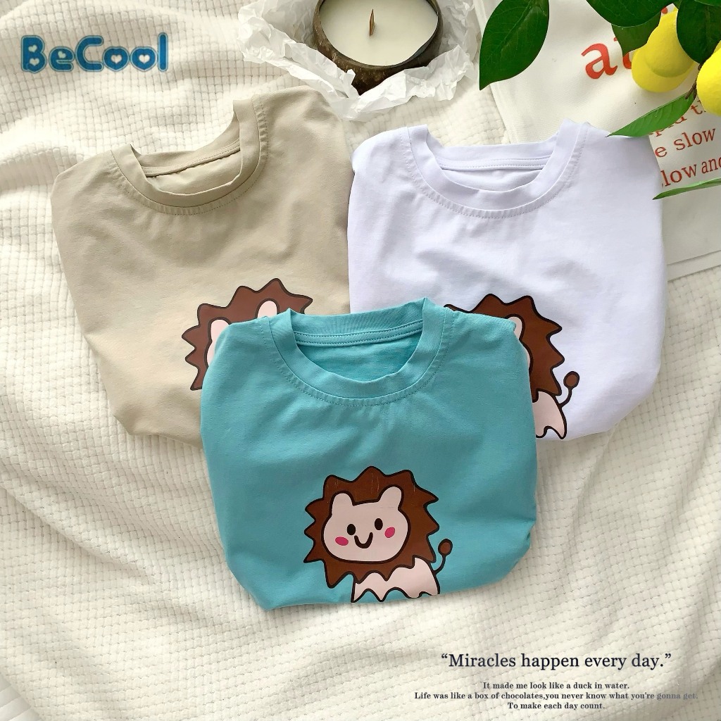Áo Ba Lỗ In Hinh Sư Tử Cho Bé Trai _ Bé Gái MINKYSOON, Áo Sát Nách Chất Cotton Cho Bé Từ 7-27kg