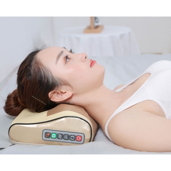 Gối Massage Cổ Vai Gáy Hồng Ngoại - Máy Massage 16 bi cao cấp thế hệ mới – Hàng Chính Hãng