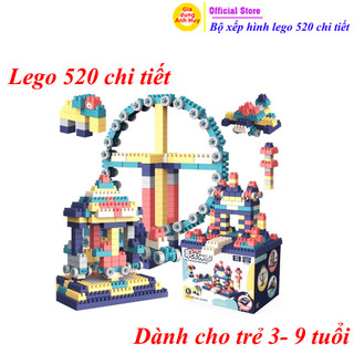 Bộ xếp hình lego lắp ghép 520 chi tiết tăng trí tuệ thông minh sáng tạo trẻ nhỏ - GDAH