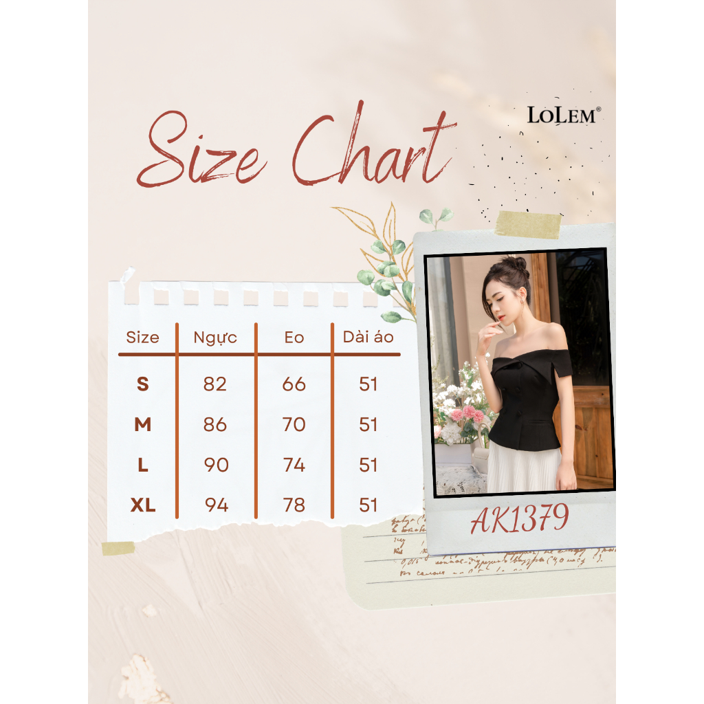 Áo peplum cổ vest LOLEM AK1379 tôn vòng eo vải chéo Ý sang trọng