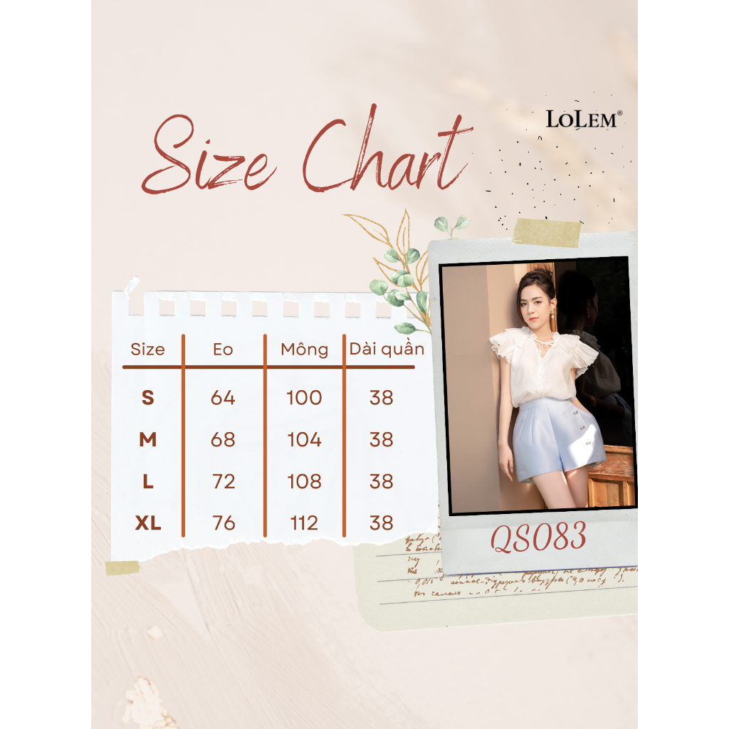 Quần short nữ tafta LOLEM QS083 phối 4 khuy nút chất tafta mềm trẻ trung