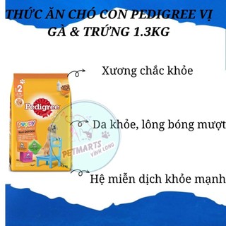 THỨC ĂN PEDIGREE DẠNG HẠT CHO CHÓ CON Vị GÀ VÀ TRỨNG, SỮA Túi 1.3Kg