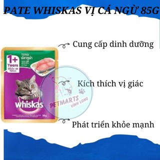 COMBO 24 PATE WHISKAS CHO MÈO LỚN VỊ CÁ NGỪ 80G