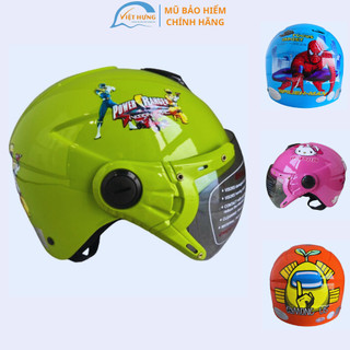 Mũ bảo hiểm trẻ em kính chống chói lóa BKtec BK14 - Dành cho bé từ 5 đến 10 tuổi, bé nặng dưới 30kg, Vòng đầu từ 52-54cm