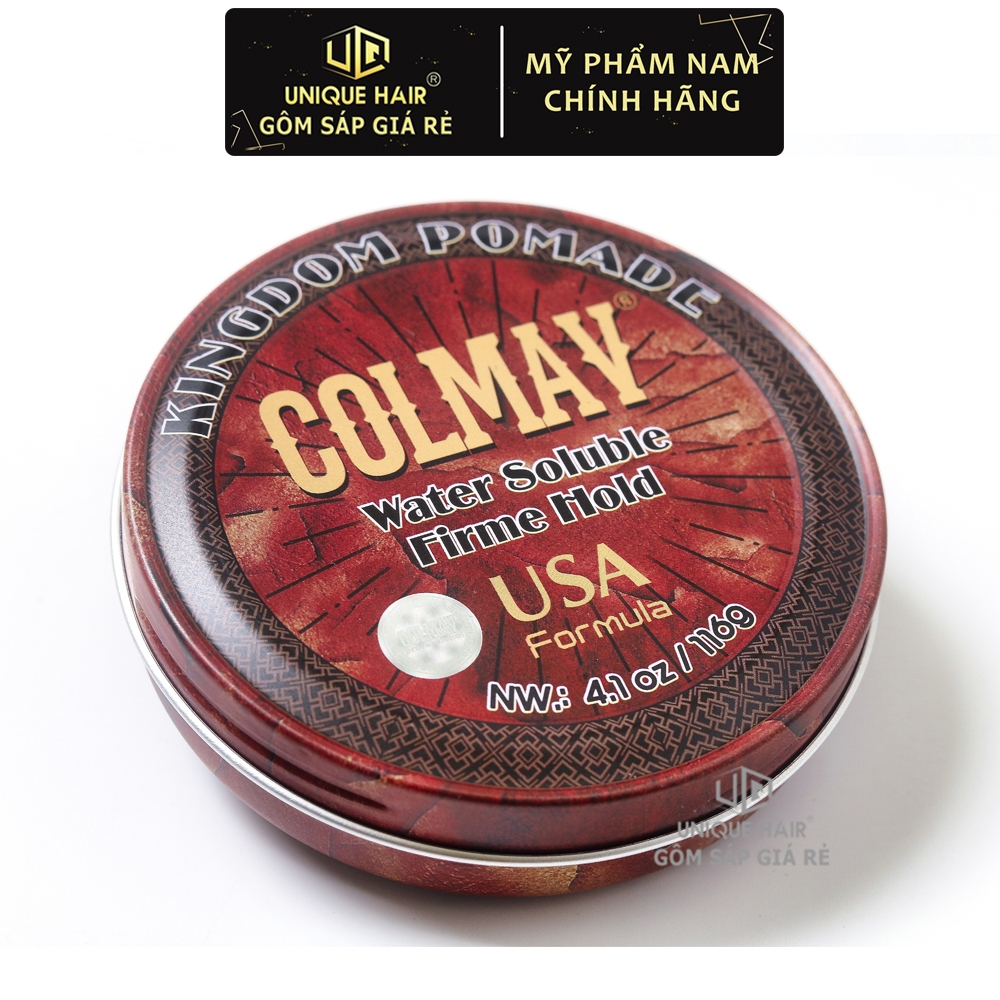 Sáp vuốt tóc Colmav Kingdom Pomade Water Soluble Firme Hold 116g & 56gr - 2023 - Chính Hãng + Quà Tặng