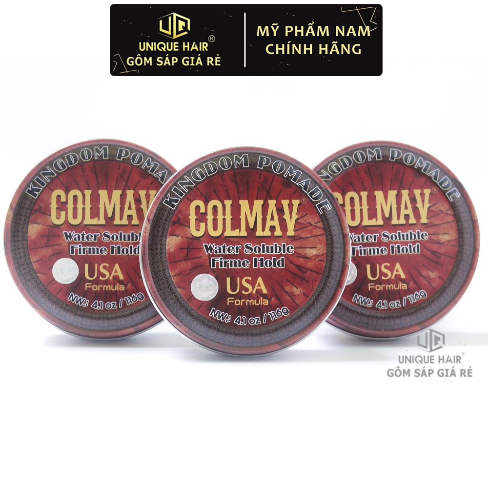 Sáp vuốt tóc Colmav Kingdom Pomade Water Soluble Firme Hold 116g & 56gr - 2023 - Chính Hãng + Quà Tặng