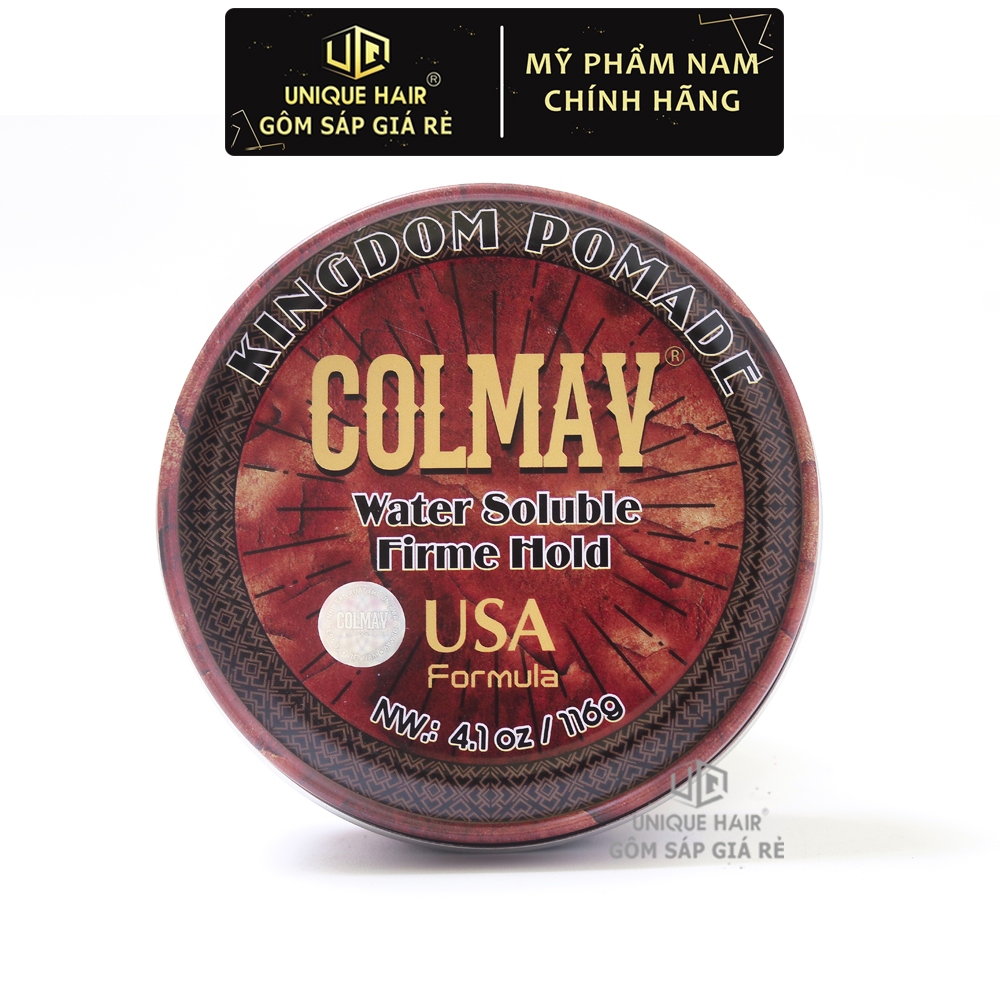 Sáp vuốt tóc Colmav Kingdom Pomade Water Soluble Firme Hold 116g & 56gr - 2023 - Chính Hãng + Quà Tặng