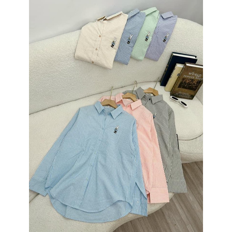 Áo Sơmi Nữ Unisex Dáng Rộng Phong Cách Hàn Quốc