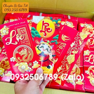 Combo 100 bao lì xì tết 2024 chữ lộc , bao lì xì hình rồng giáp thìn , siêu rẻ