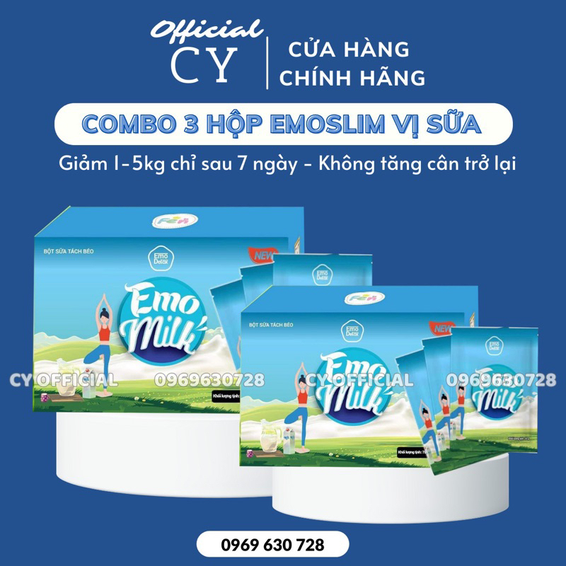 COMBO 2 HỘP SỮA TÁCH BÉO GIẢM CÂN EMoSLIM CHÍNH HÃNG - an toan hieu qua