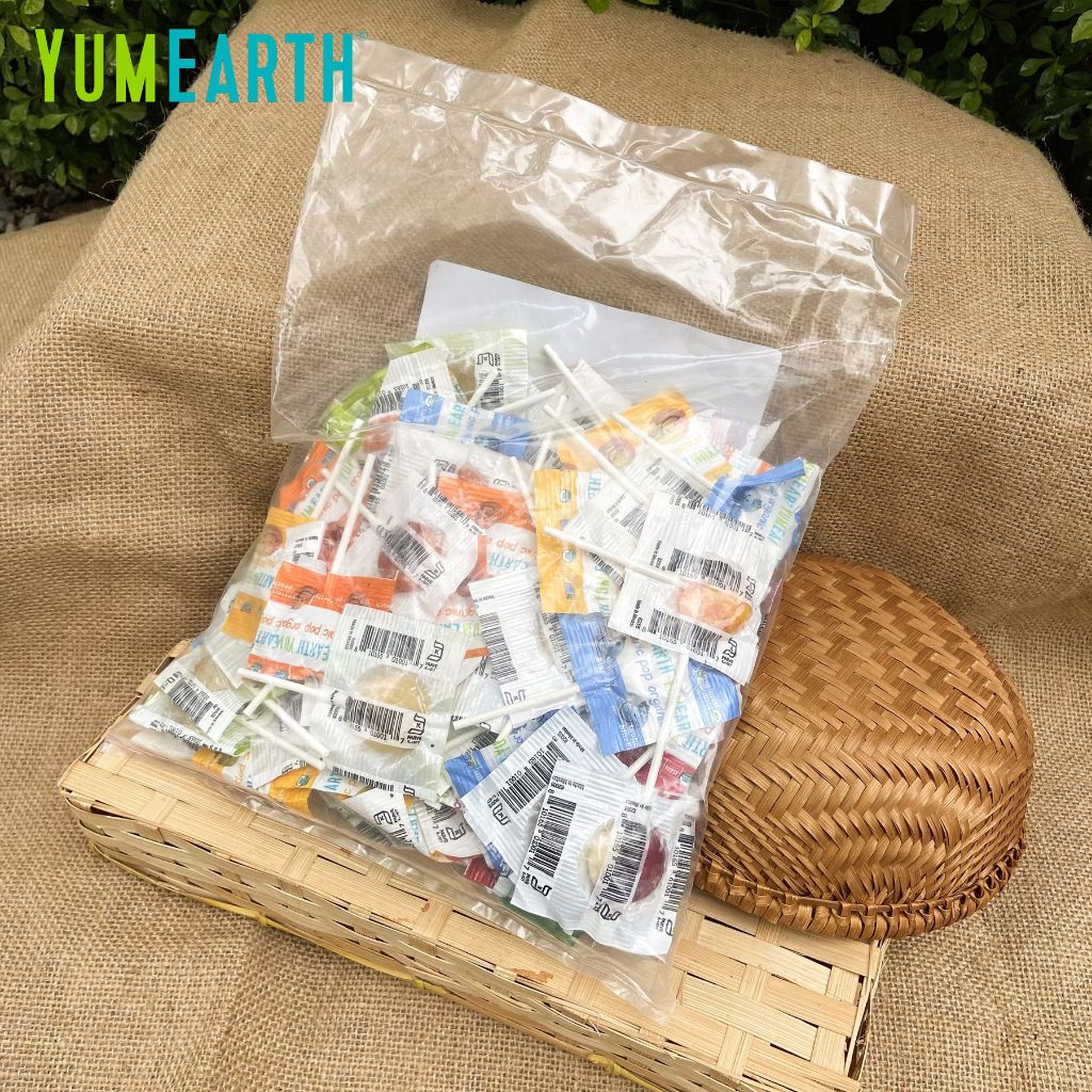 Kẹo mút hữu cơ YUMEARTH 8 hương vị trái cây hương vị trái cây không phẩm màu,đường trắng