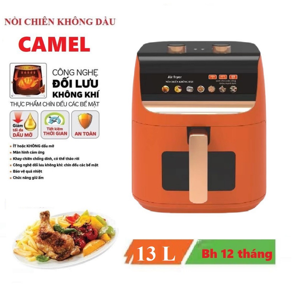 NỒI CHIÊN KHÔNG DẦU CAMEL 13L KHOANG KÍNH,BẢO HÀNH 12 THÁNG