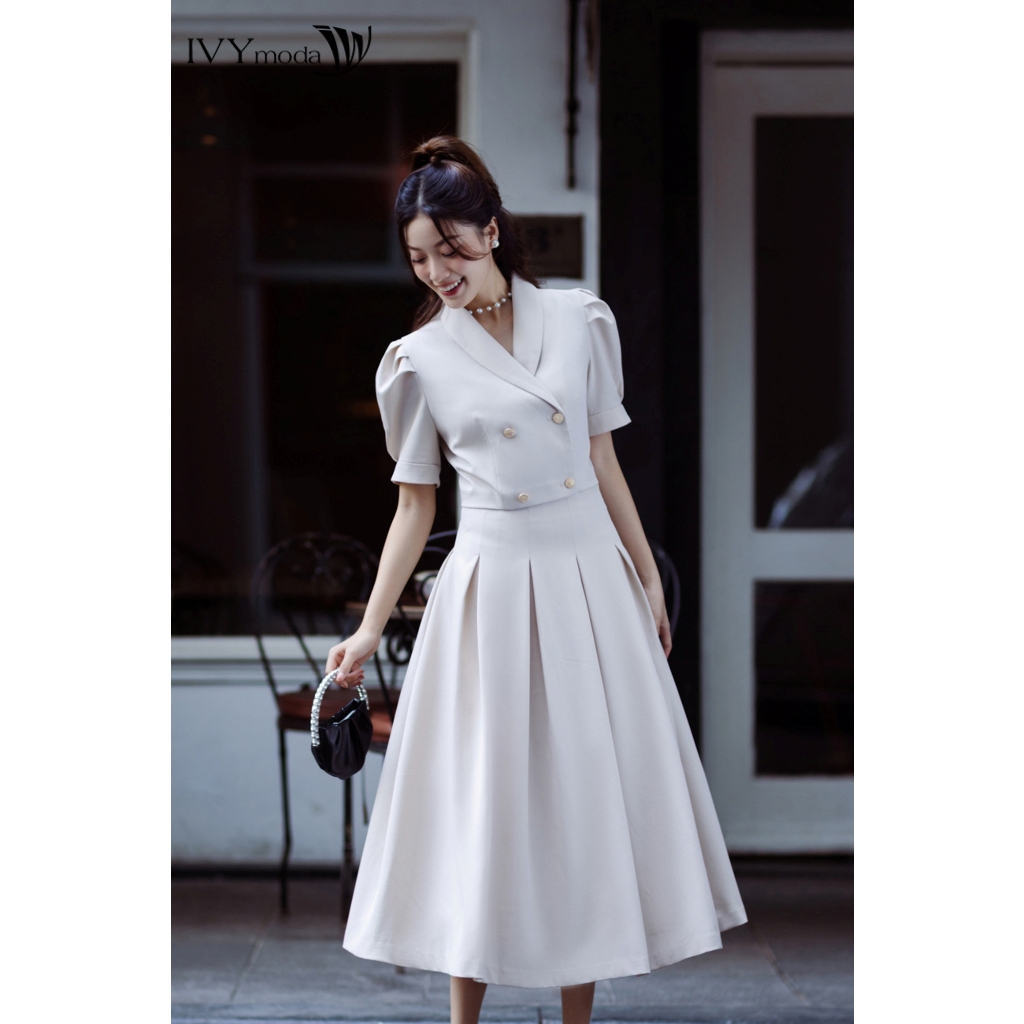 Elysia Set - Thiết kế áo kiểu kèm chân váy nữ IVY moda MS 16M8445