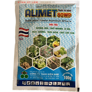 Thuốc trừ nấm bệnh cao cấp ALIMET 80WP, phòng bệnh thối đọt trên dừa, gói 100gr xuất xứ Thái Lan