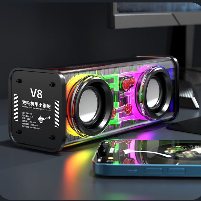 Loa Bluetooth A88 ,V8 - Led RGB Nháy Theo Nhạc,Công Nghệ TWS Kết Nối 2 Loa,Bluetooth 5.3,Công Suất 10 W , Âm Bass Hay