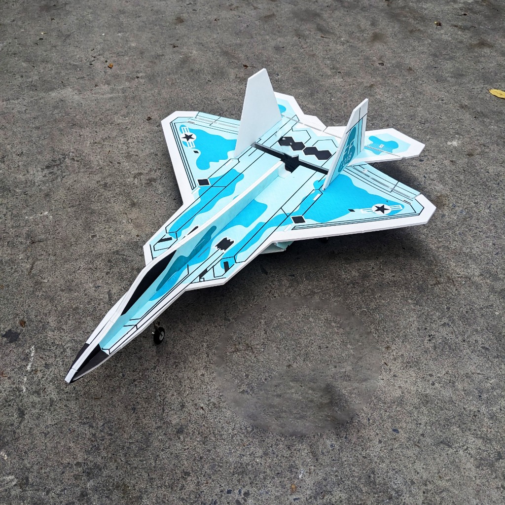 KIT F22 Flat xốp dẻo Mpp bao đập. Dài 90cm sải 73cm. Có video hướng dẫn ráp chi tiết