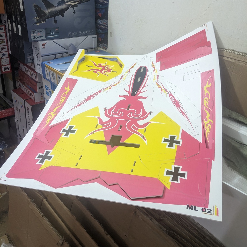 KIT F22 Flat xốp dẻo Mpp bao đập. Dài 90cm sải 73cm. Có video hướng dẫn ráp chi tiết