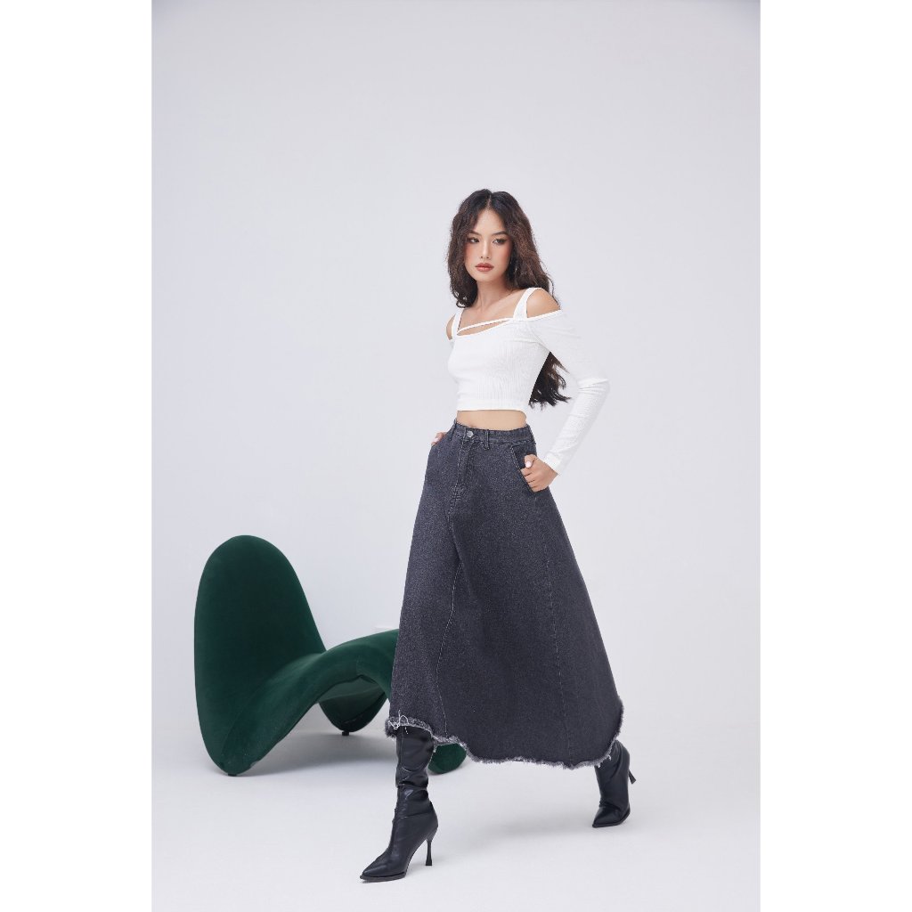 Chân Váy Denim Basic Form A   - LAIMER SKIRT - GOÛT DE JUN