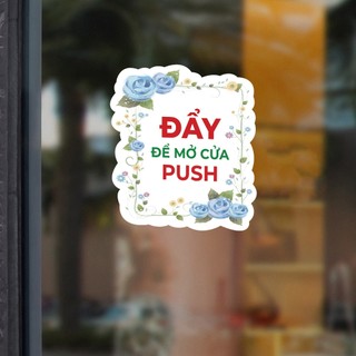 Combo 2 miếng decal dán ĐẨY KÉO push pull dán trên cửa kính [Mã: 21]