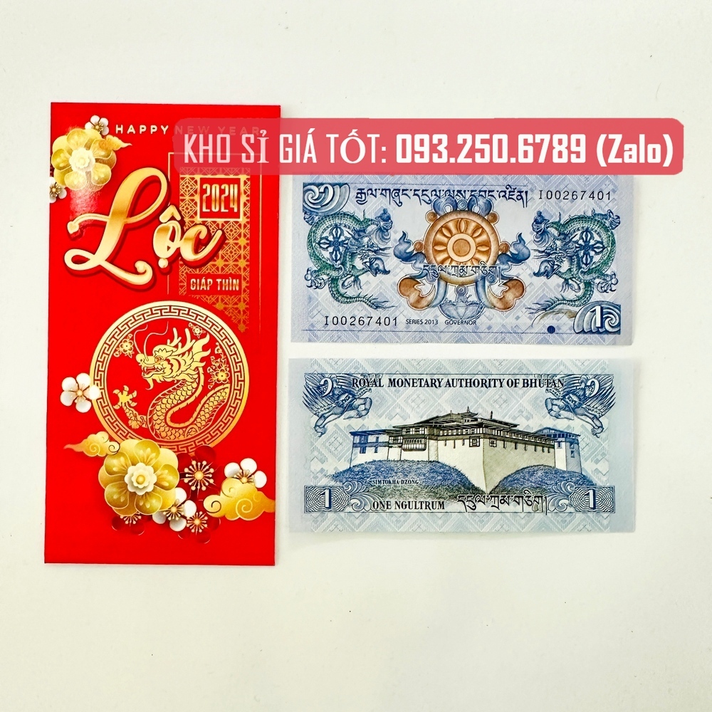 ⭐Siêu HÓT⭐ Tiền Con Rồng Thìn Bhutan Kỷ Niệm Lì Xì Tết Giáp Thìn 2024