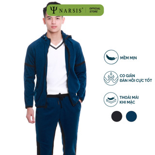 Bộ quần áo nỉ thể thao nam thu đông NARSIS bộ dài tay thu đông cao cấp phong cách trẻ trung năng động