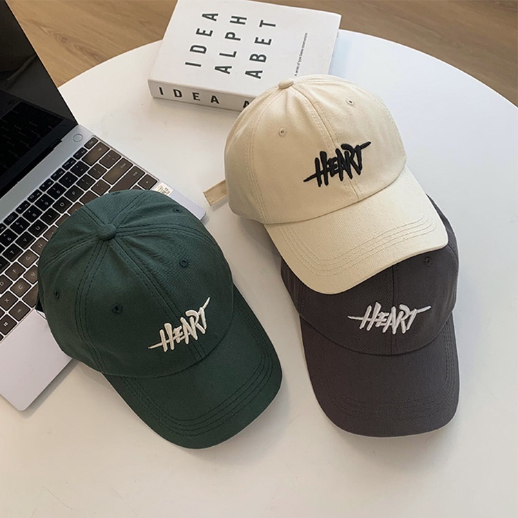 Mũ lưỡi trai nam nữ thời trang unisex đi học đi chơi thêu chữ HEART form mềm thời trang SOLILA STORE