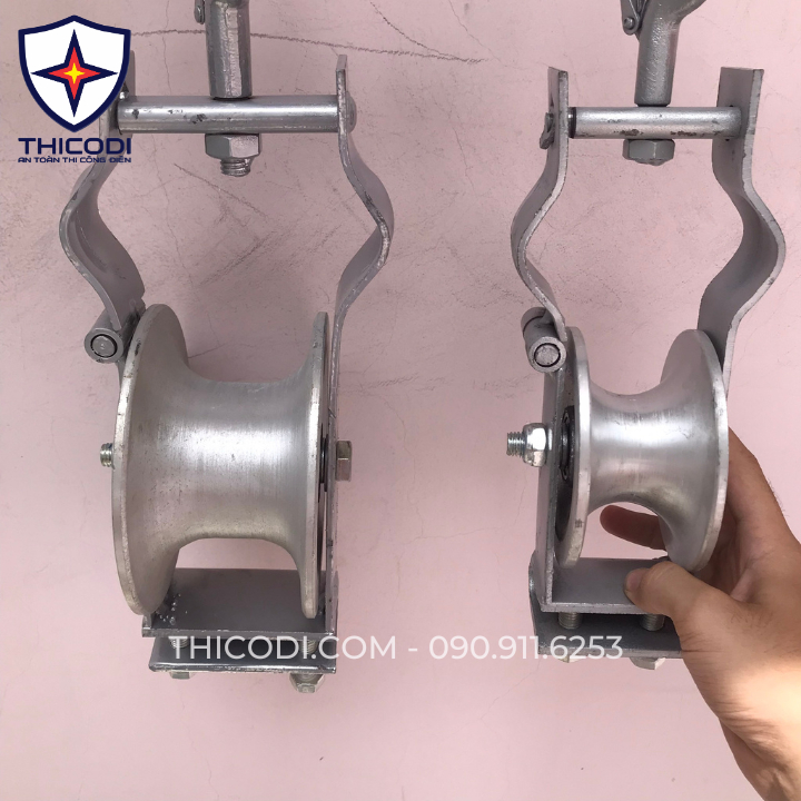 Puly nhôm kéo dây cáp điện 120x60mm và 150x80mm