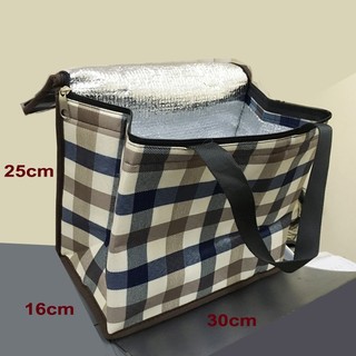 Túi giữ nhiệt loại lớn hình hộp ngang, vải bố dầy 30x16x25cm. tx92