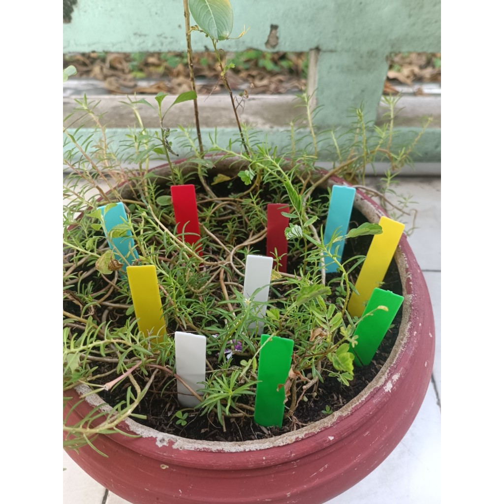 10 Bảng tên ghi chú cây trồng, thẻ que trụ cắm ghi nhớ tên cây trồng nhựa PP kích thước 10x1,8cm