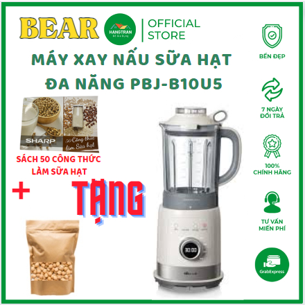 Máy Làm Sữa Hạt Đa Năng - Sữa Đậu Nành - Xay Sinh Tố - Bear PBJ-B10U5 1,5L- 8 Chế Độ Chức Năng