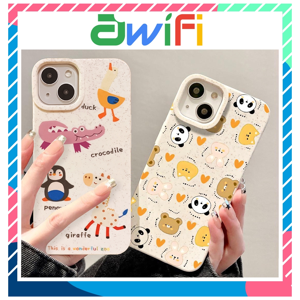 Ốp lưng iphone mềm thân thiện môi trường animals 6/6splus/7/8/plus/x/xs/11/12/13/14/15/pro/max/plus/promax -Awifi U1-11