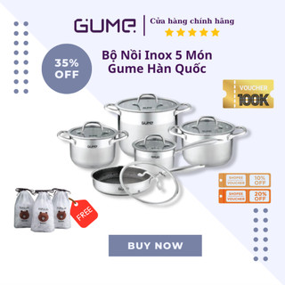 Bộ nồi chảo inox 5 món gume hàn quốc cao cấp - gume_store