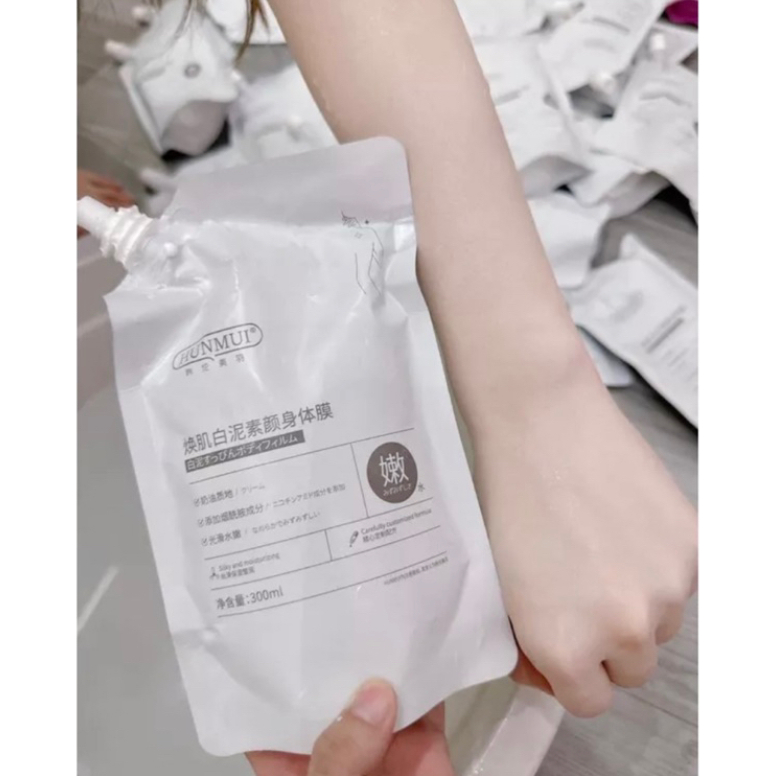 Mặt nạ bùn ủ trắng toàn thân , mặt nạ ủ trắng HUNMUI, mặt nạ tắm trắng Body Niacinamide Giữ Ẩm HUNMUI 300ml - A102