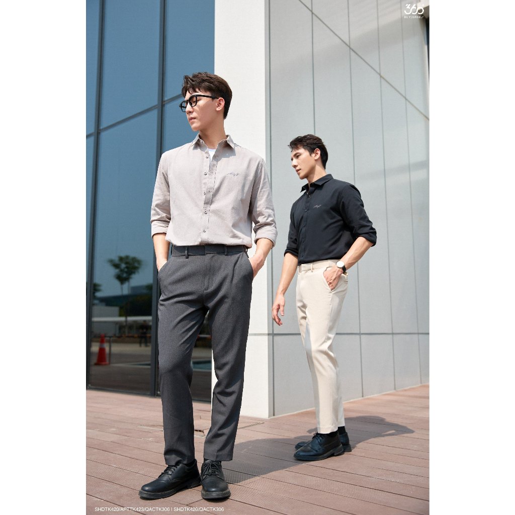 Quần âu nam cạp cao dáng slimfit thương hiệu 360 Boutique chất liệu tuýt sy cao cấp có chun chỉnh cạp - QACTK306