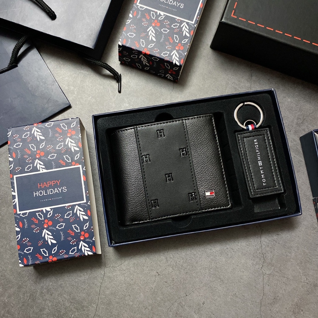 Ví nam kèm móc khoá full box TOM MY HILFIGER size 9x11cm đủ màu