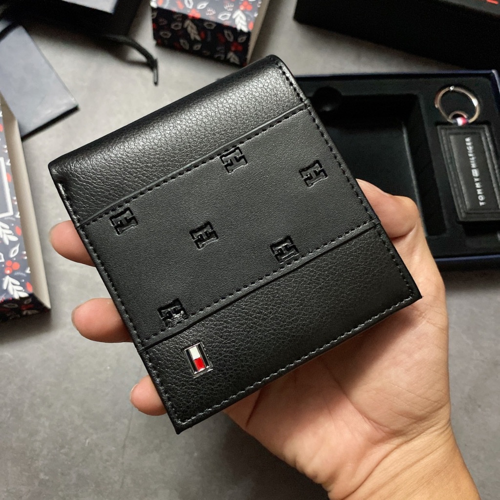 Ví nam kèm móc khoá full box TOM MY HILFIGER size 9x11cm đủ màu