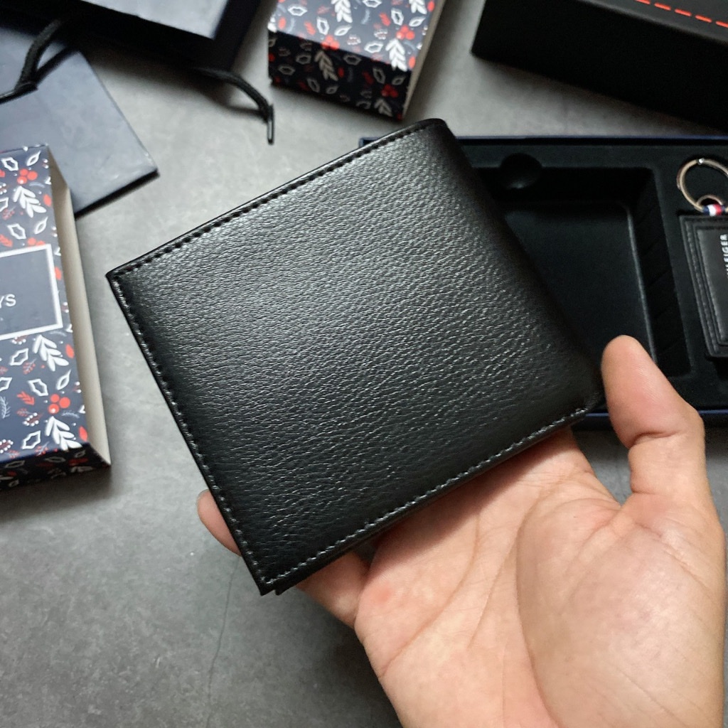 Ví nam kèm móc khoá full box TOM MY HILFIGER size 9x11cm đủ màu