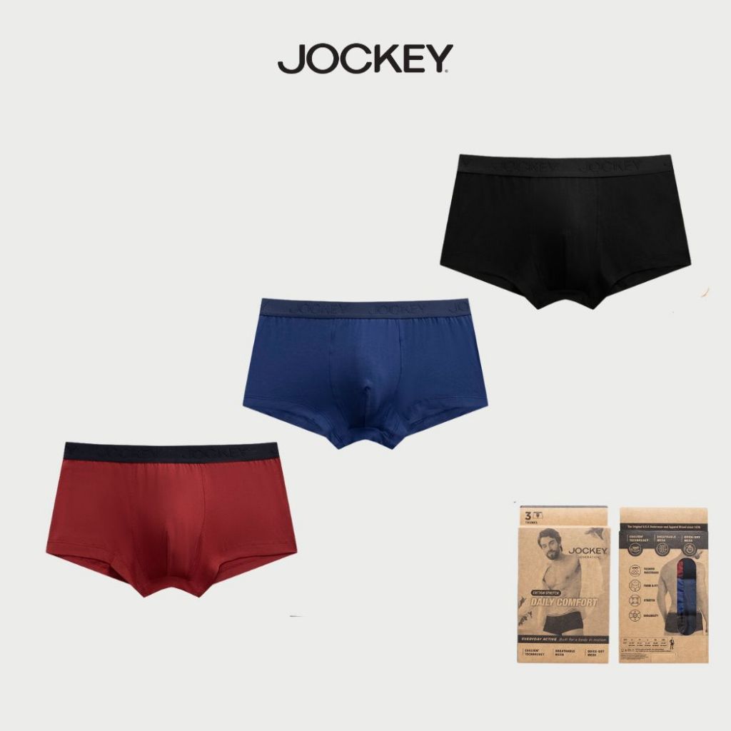 Combo 3 Quần Lót Nam Thun Cotton Jockey Dáng Trunk Co Giãn, Thoải Mái - J1247