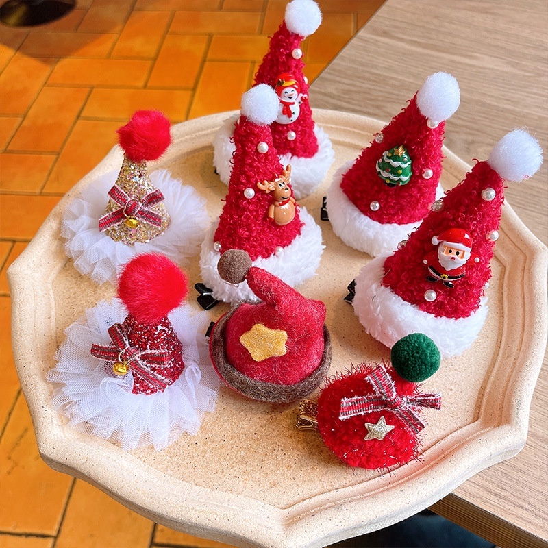 Kẹp tóc xinh cho mùa Giáng Sinh Noel Hình Nón