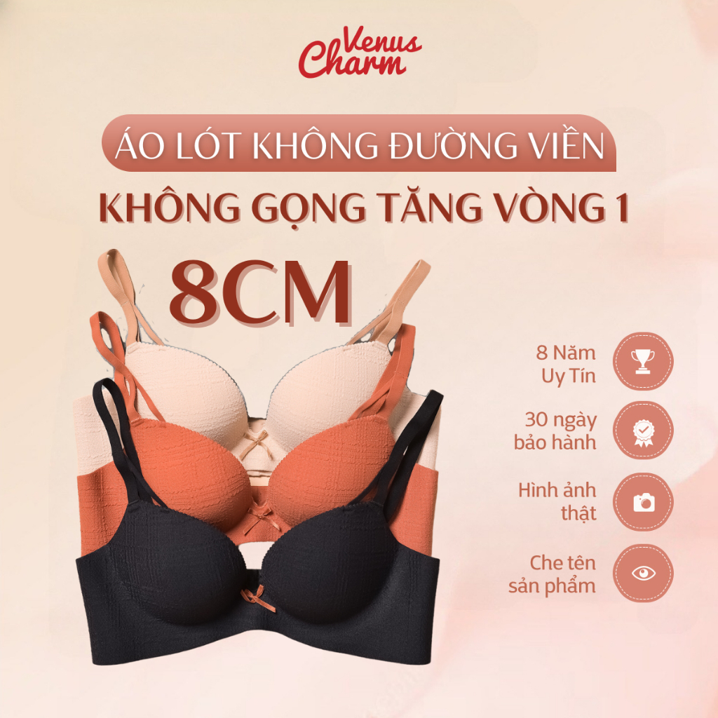 Áo lót nâng ngực su đúc không gọng tạo khe Venus Charm 6460