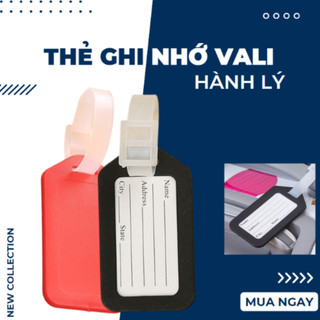Thẻ tên treo vali ba lô hành lý thẻ ghi nhớ đánh giấu tên chìa khóa bằng nhựa có dây đeo name tag 9*5cm