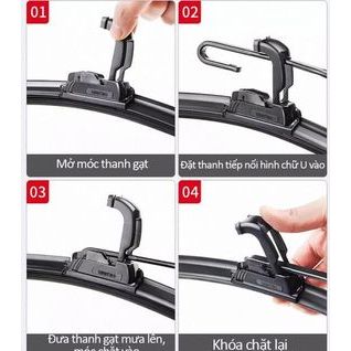 Gạt Mưa Silicone VTS Thanh Mềm Nano A6 – Dùng cho các dòng ô tô xe hơi phổ thông: Ford, Honda, Mazda, Kia, Hyundai