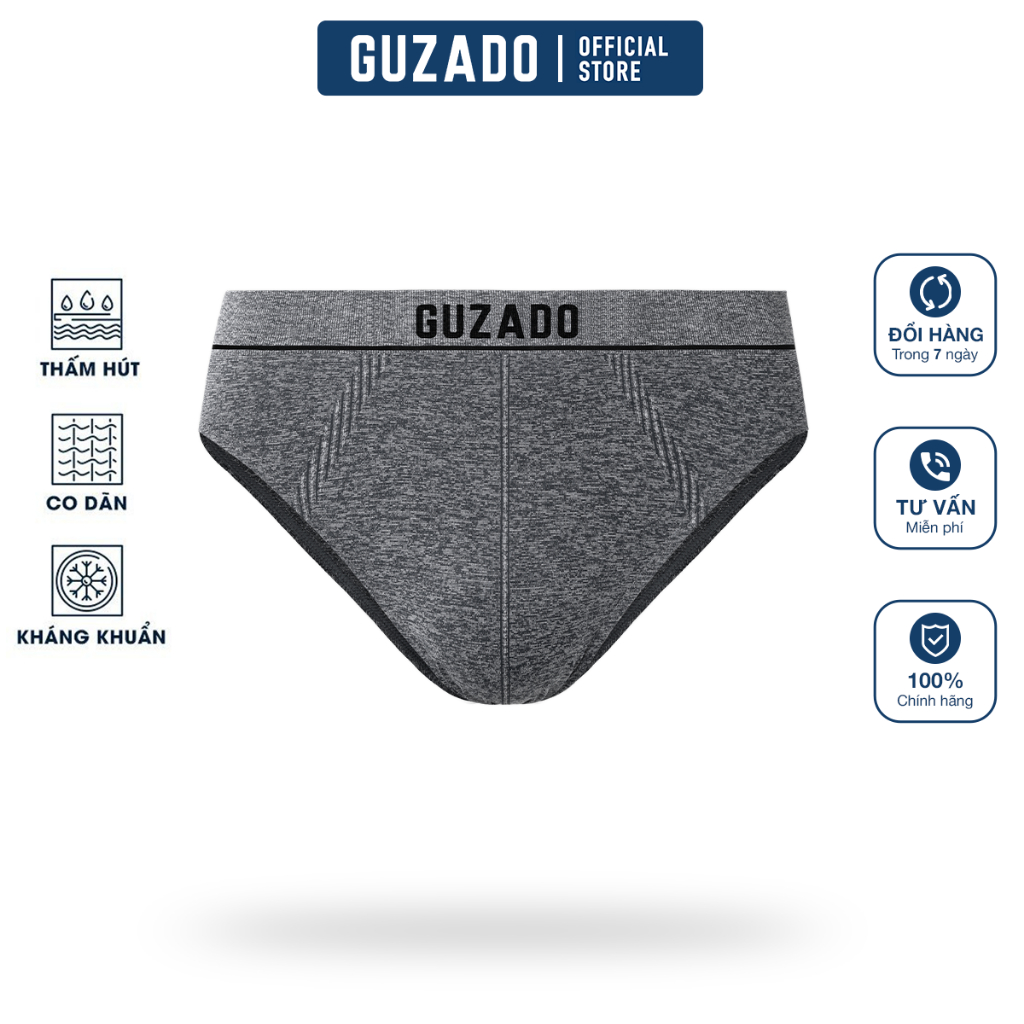 COMBO 2 Sịp Nam Tam Giác GUZADO, Kiểu Dáng Tam Giác, Thoáng Khí, Co Giãn, Thấm hút cực tốt CB2GBF05