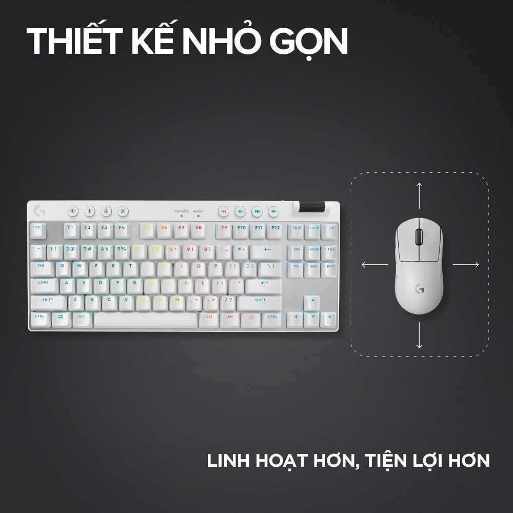 Bàn phím gaming không dây Logitech G Pro X TKL Lightspeed  - RGB, Switch GX Tactile