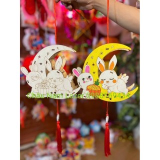 Đèn trung thu bằng gỗ tự lắp ghép_ Đèn trung thu cho bé tô màu