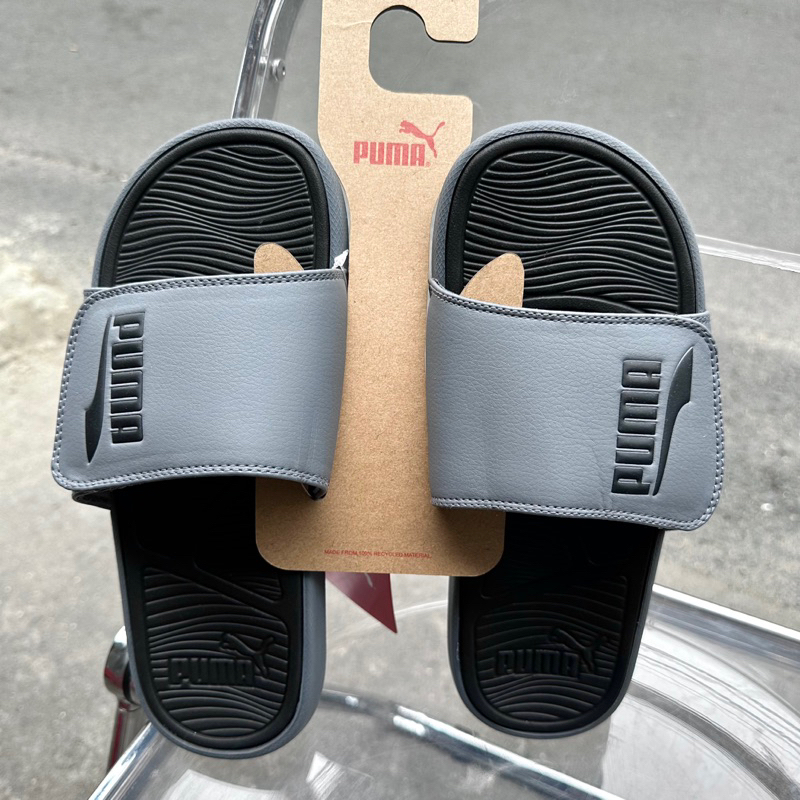 DÉP PUMA COOL CAT SLIDES SANDAL BLACK WHITE - DÉP QUAI NGANG SIÊU ÊM