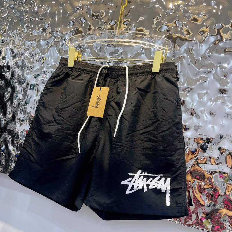 QUẦN SHORT STUSSY WATER MÀU ĐEN TRẺ TRUNG,DỄ PHỐI ĐỒ-CHÍNH HÃNG FULL BỌC TAG