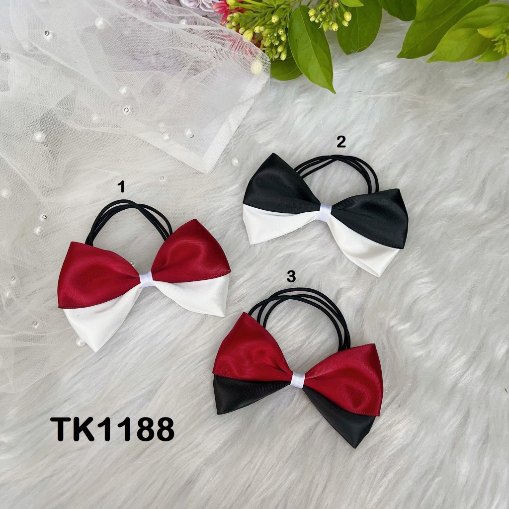 [TK1185 - TK1188] - (Set 2 cột - chọn màu ghi chú) Cột tóc nơ lụa cao cấp phối màu - Hàng thiết kế của Tũn
