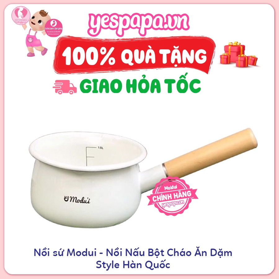 Nồi sứ Modui - Nồi Nấu Bột Cháo Ăn Dặm Style Hàn Quốc Siêu Xinh Cho Bé