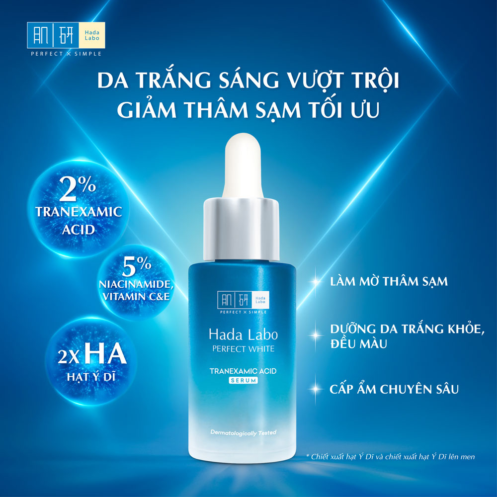 Tinh Chất Dưỡng Hada Labo Chống Lão Hóa Pro Anti Aging Essence và Dưỡng Trắng Da Perfect White Tranexamic